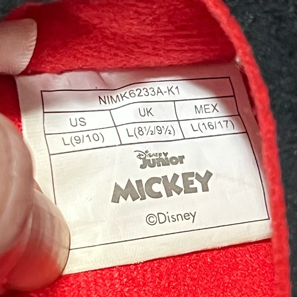 Disney Mickey Mouse Toddler Slippers Boys Size L 9/10